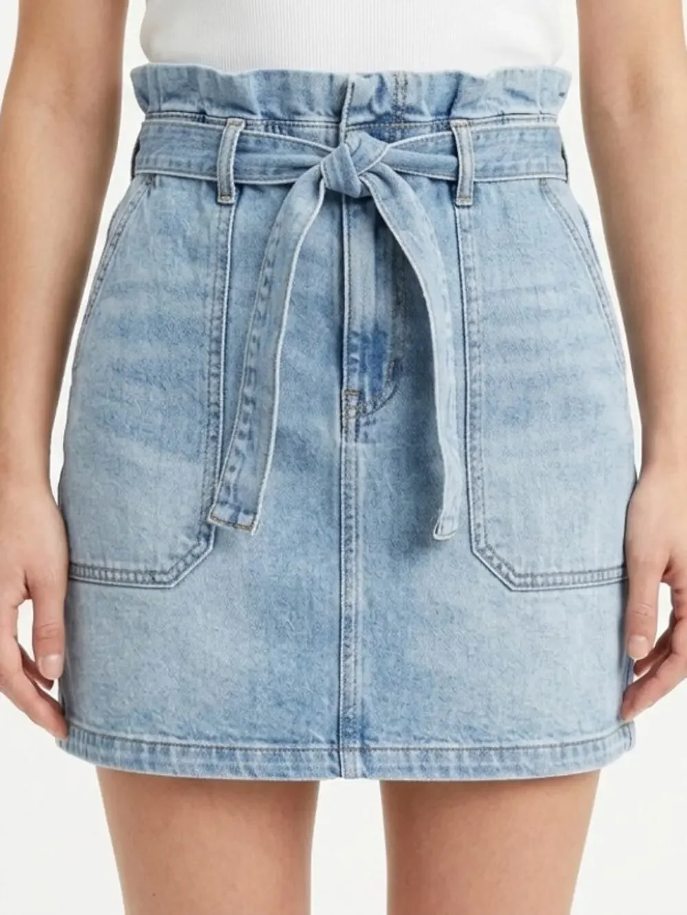 Free People Blue Mini Denim Casual Skirt Women Size 8